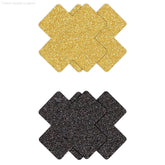 Pretty Pasties Glitter Cross Black/Gold (2 Pack)